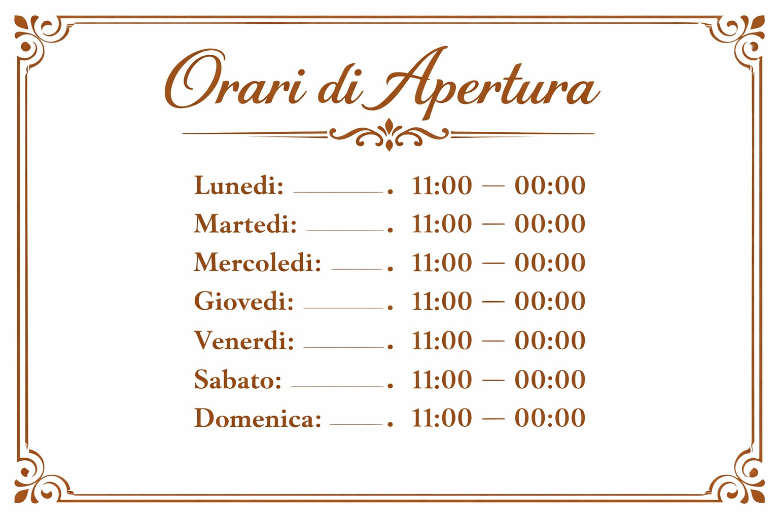 Orari Ristorante Verso Sera